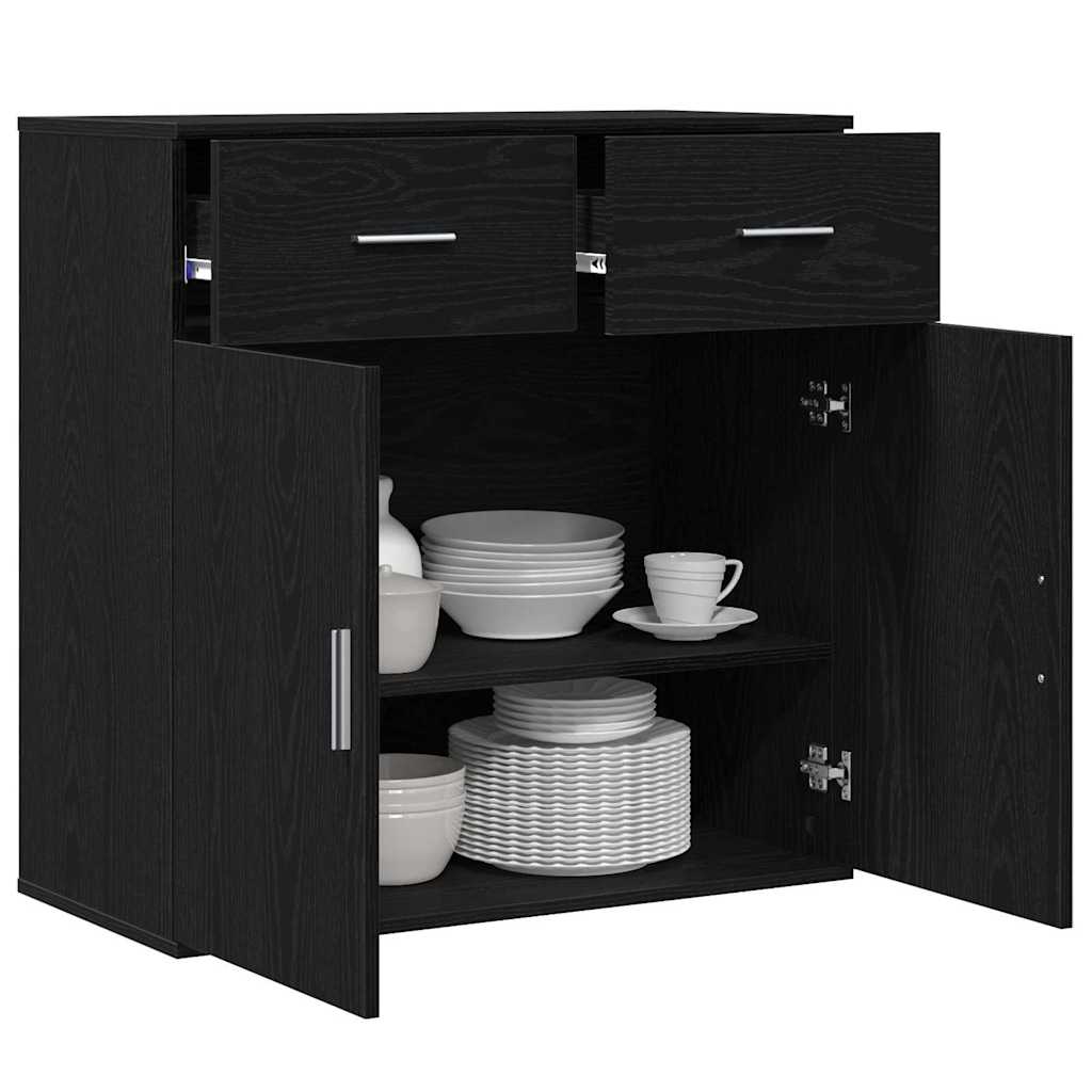 Sideboard Sort eg 78 x 38 x 80 cm Konstrueret træ