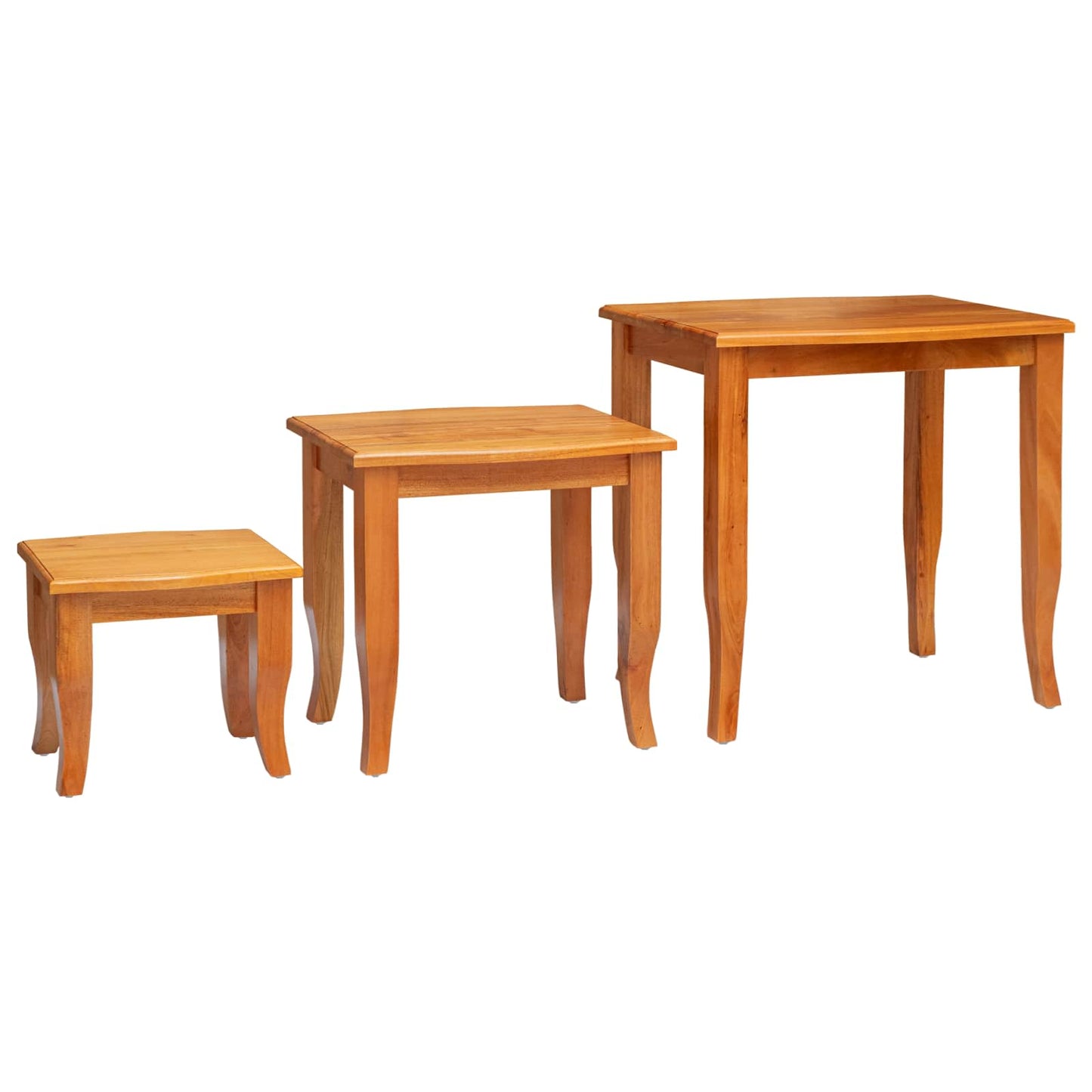 Nesting sideborde 3 stk. Naturfarvet 60 x 45 x 60,5 cm