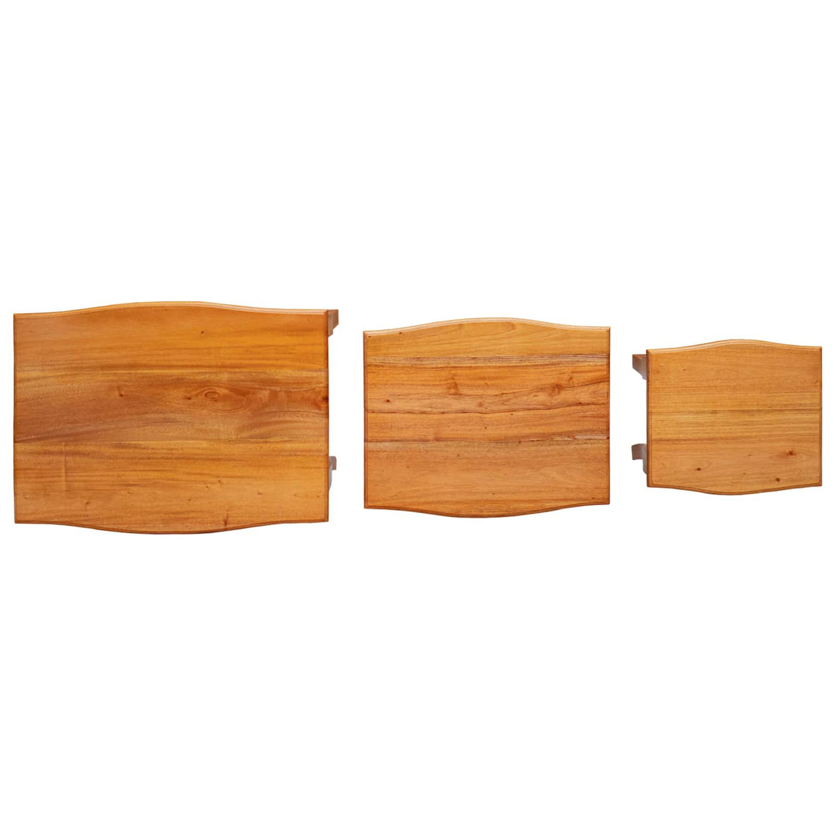 Nesting sideborde 3 stk. Naturfarvet 60 x 45 x 60,5 cm