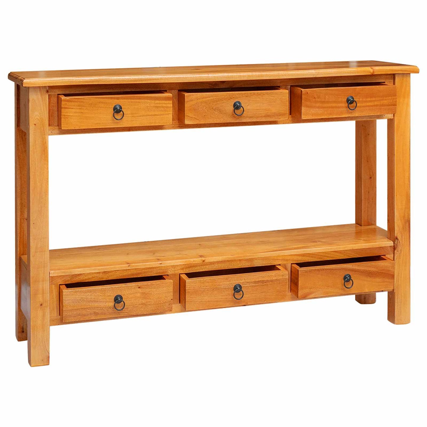 Konsolbord Naturfarvet 115 x 32 x 76 cm Massiv Mahogni