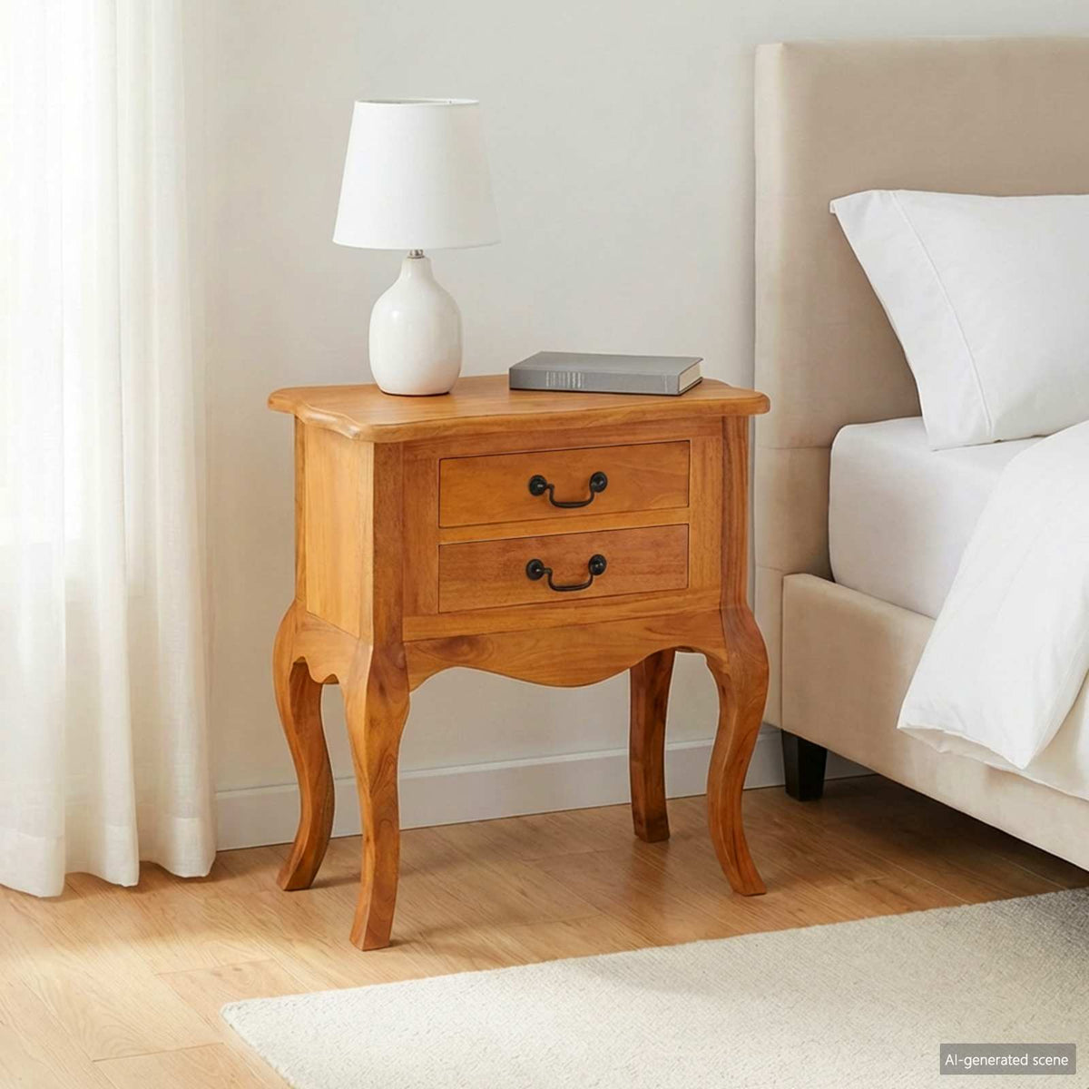 Sidebord Naturfarvet 60,5 x 30 x 61 cm Massiv Mahogni