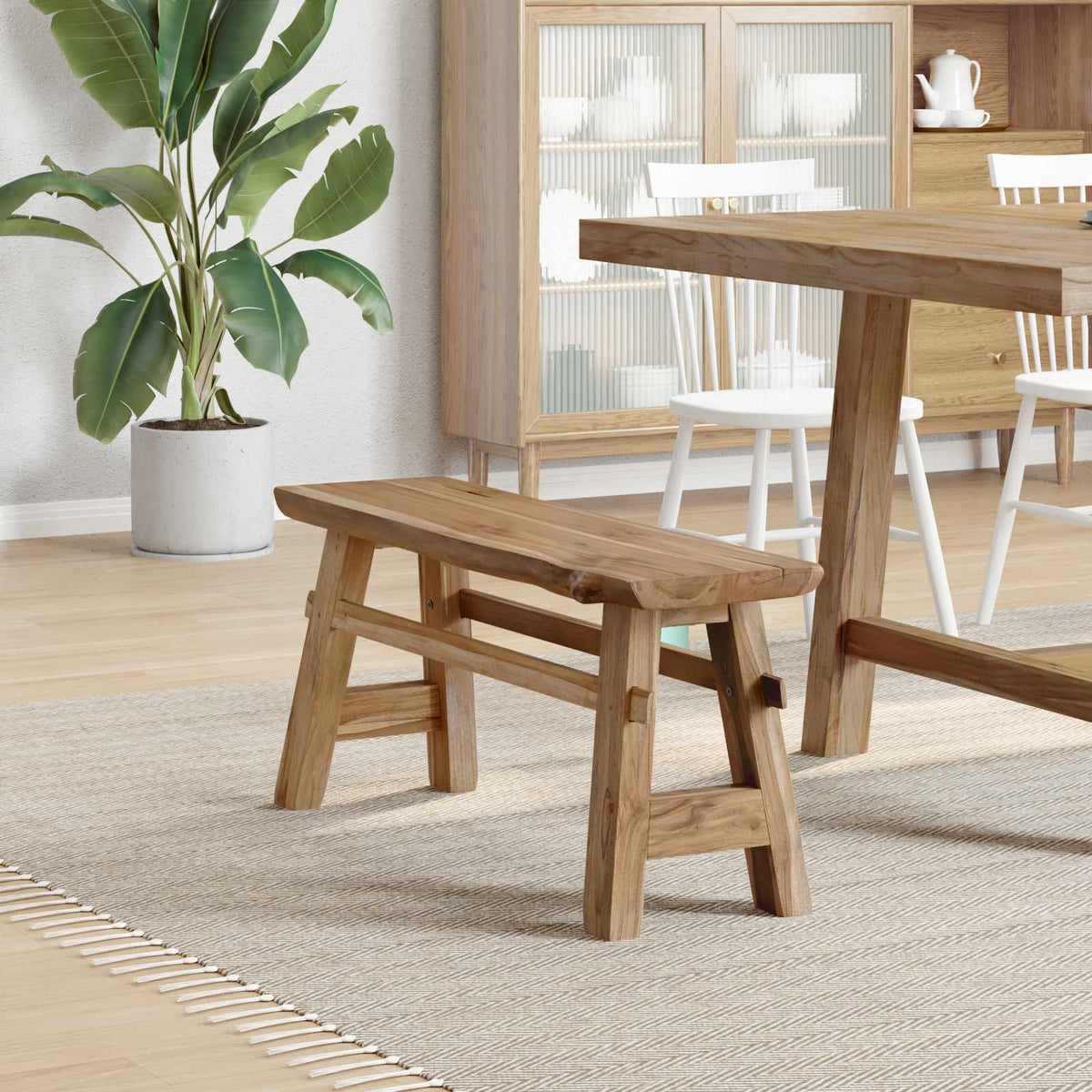 bænk Naturfarvet 100 x 29 x 43,5 cm Massiv Teaktræ