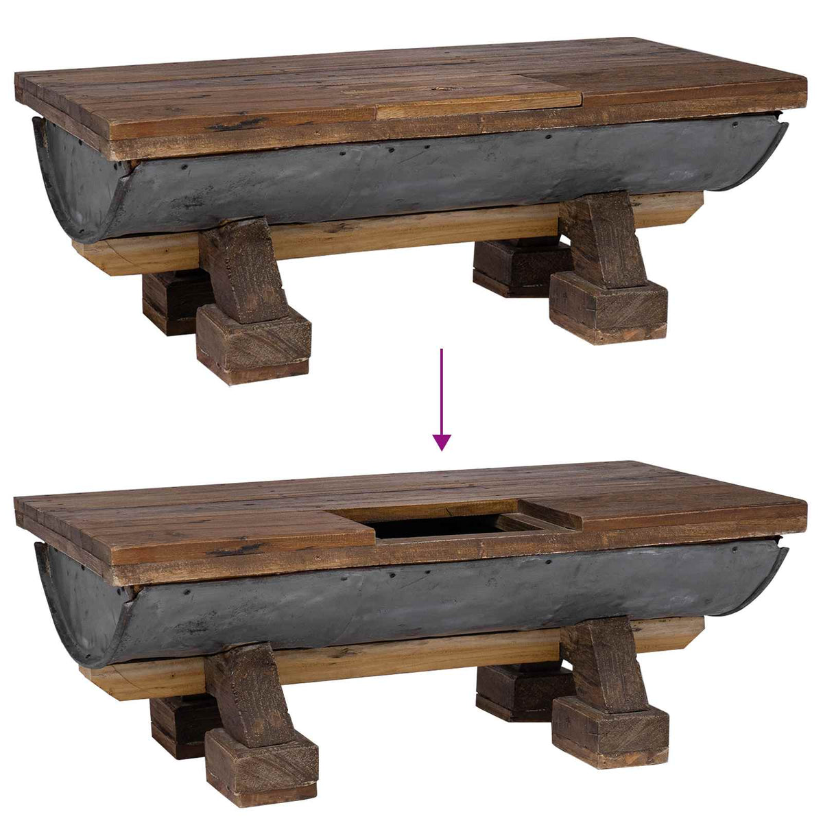 Sofabord Naturfarvet 90 x 50 x 35 cm træ