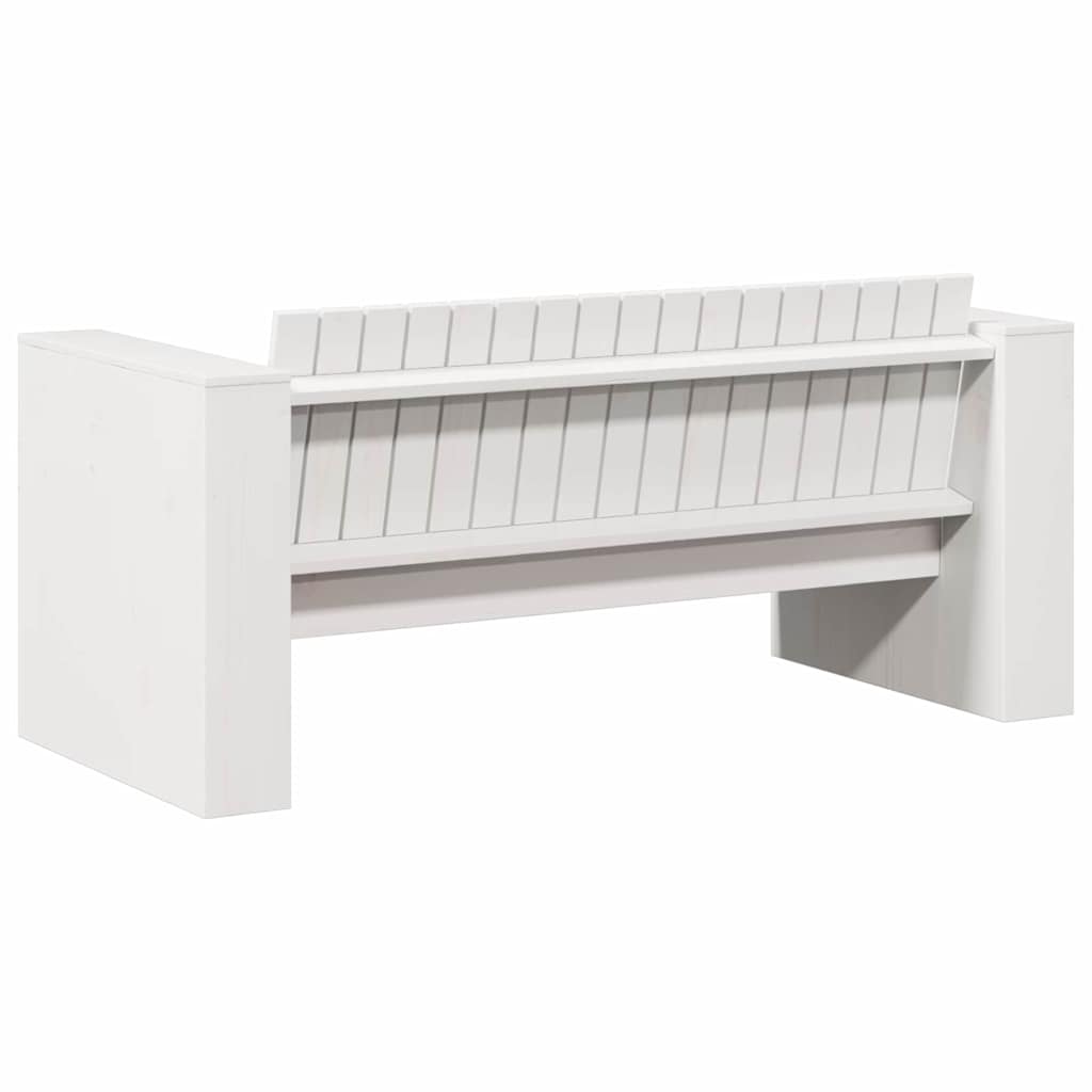 Havemøbelsofa Hvid 134 x 60 x 62 cm Massiv fyrretræ