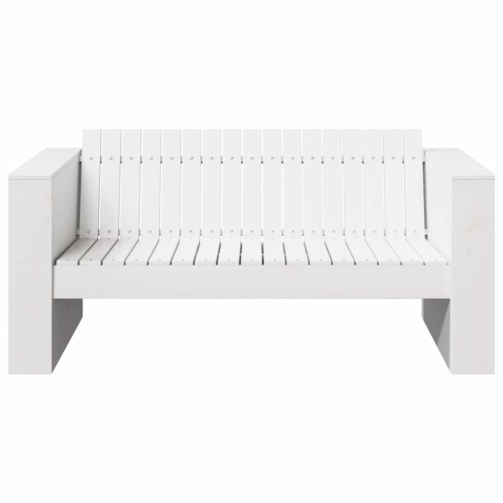 Havemøbelsofa Hvid 134 x 60 x 62 cm Massiv fyrretræ