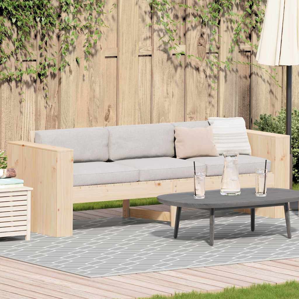 Havemøbelsofa Naturfarvet 185,5 x 60 x 62 cm Massiv fyrretræ