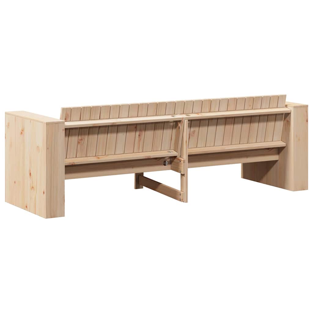 Havemøbelsofa Naturfarvet 185,5 x 60 x 62 cm Massiv fyrretræ