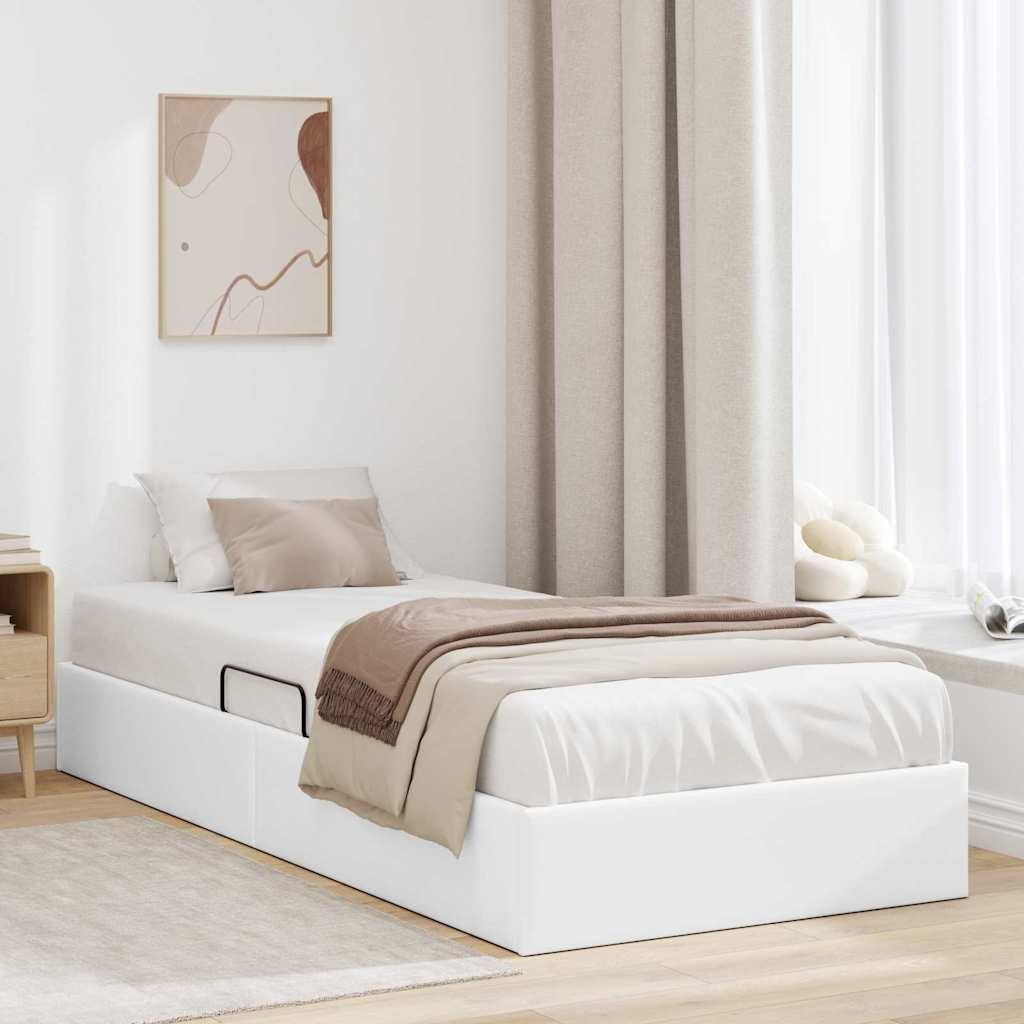 Opbevaringsseng med opbevaring Ren Hvid 100 x 190 cm Kunstlæder