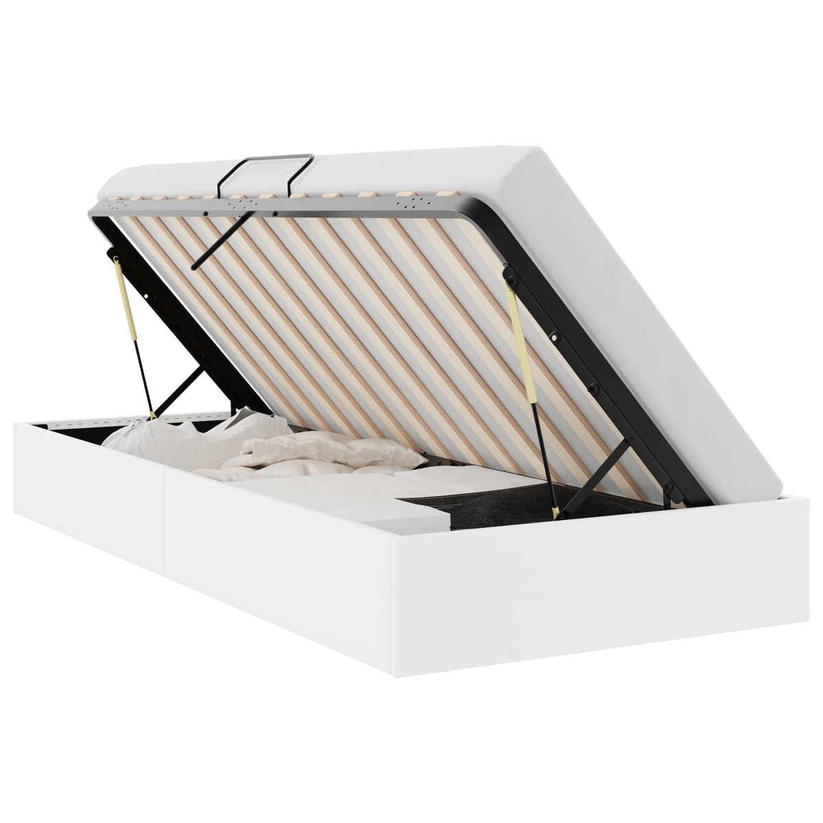 Opbevaringsseng med opbevaring Ren Hvid 100 x 190 cm Kunstlæder