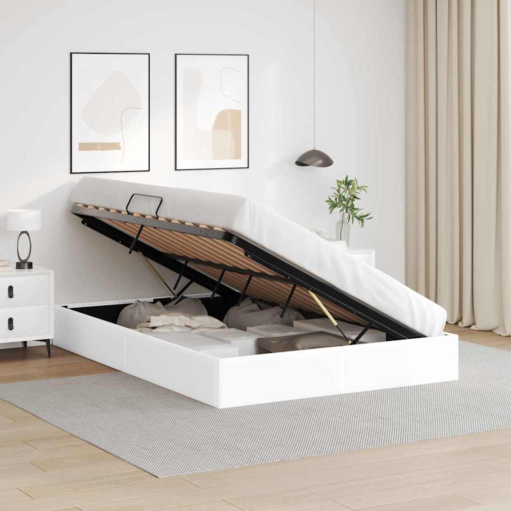Opbevaringsseng med opbevaring Ren Hvid 137 x 190 cm Kunstlæder