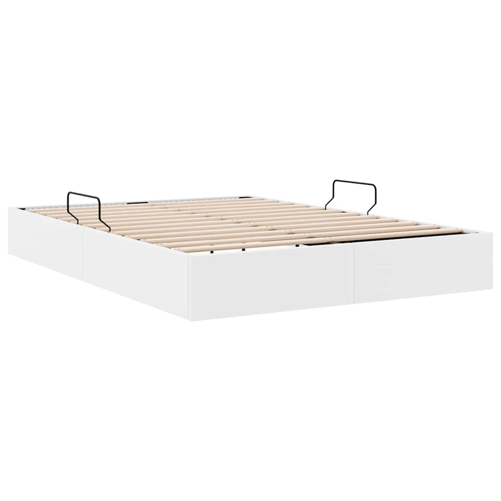Opbevaringsseng med opbevaring Ren Hvid 153 x 203 cm Kunstlæder