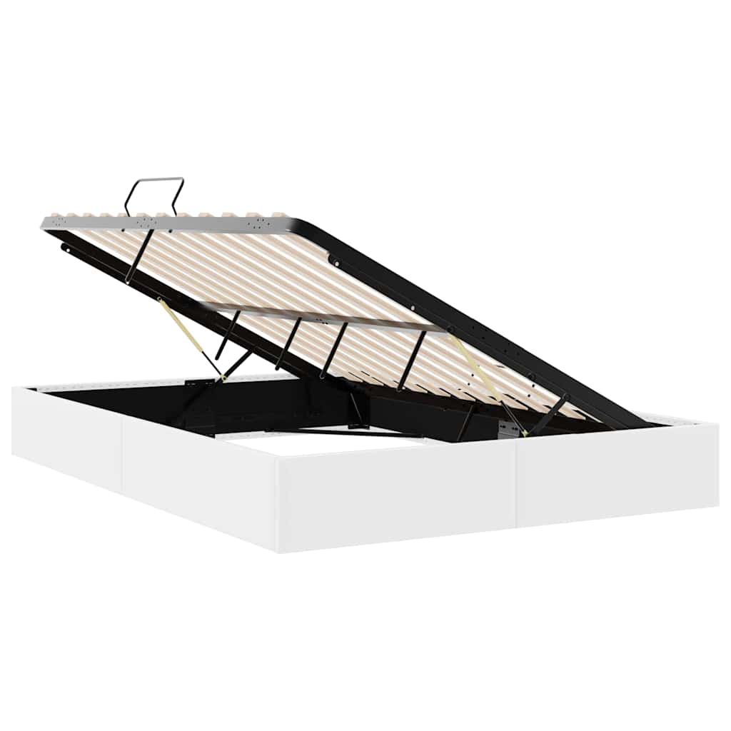 Opbevaringsseng med opbevaring Ren Hvid 153 x 203 cm Kunstlæder