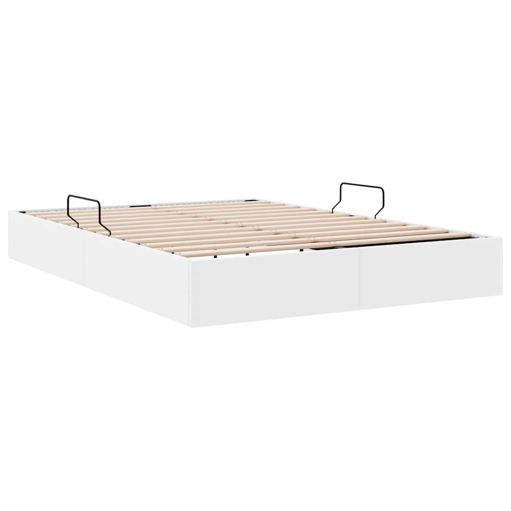 Opbevaringsseng med opbevaring Ren Hvid 153 x 203 cm Kunstlæder