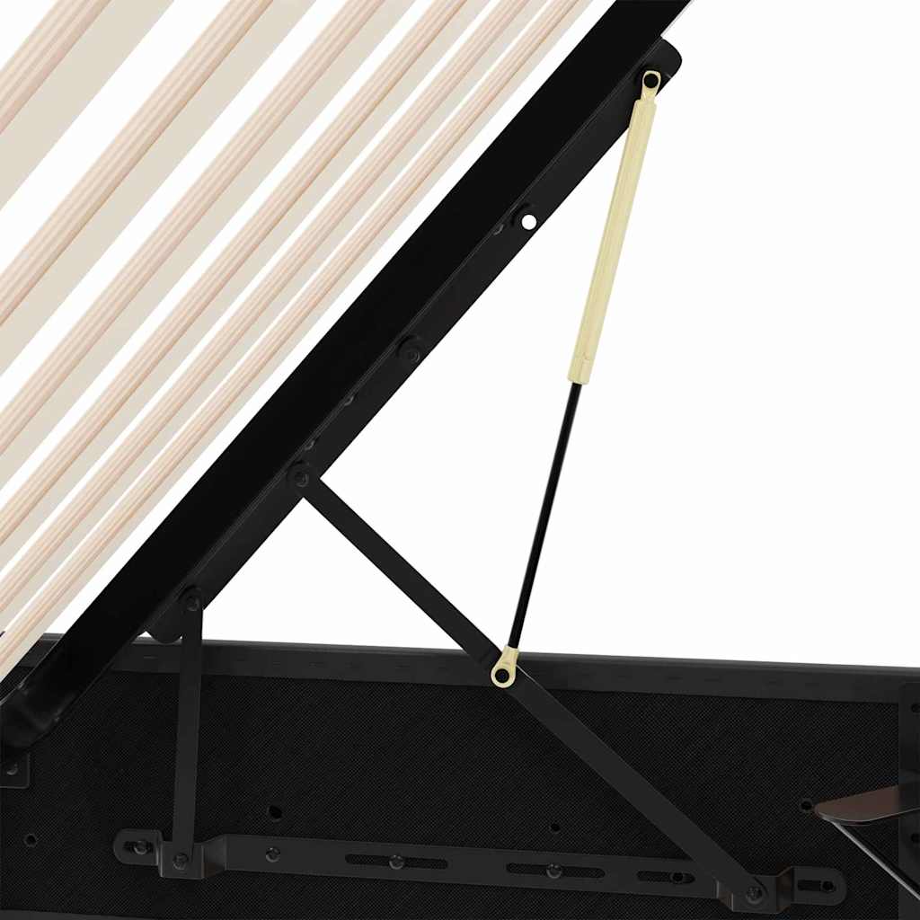 Opbevaringsseng med opbevaring Sort 193 x 203 cm Kunstlæder
