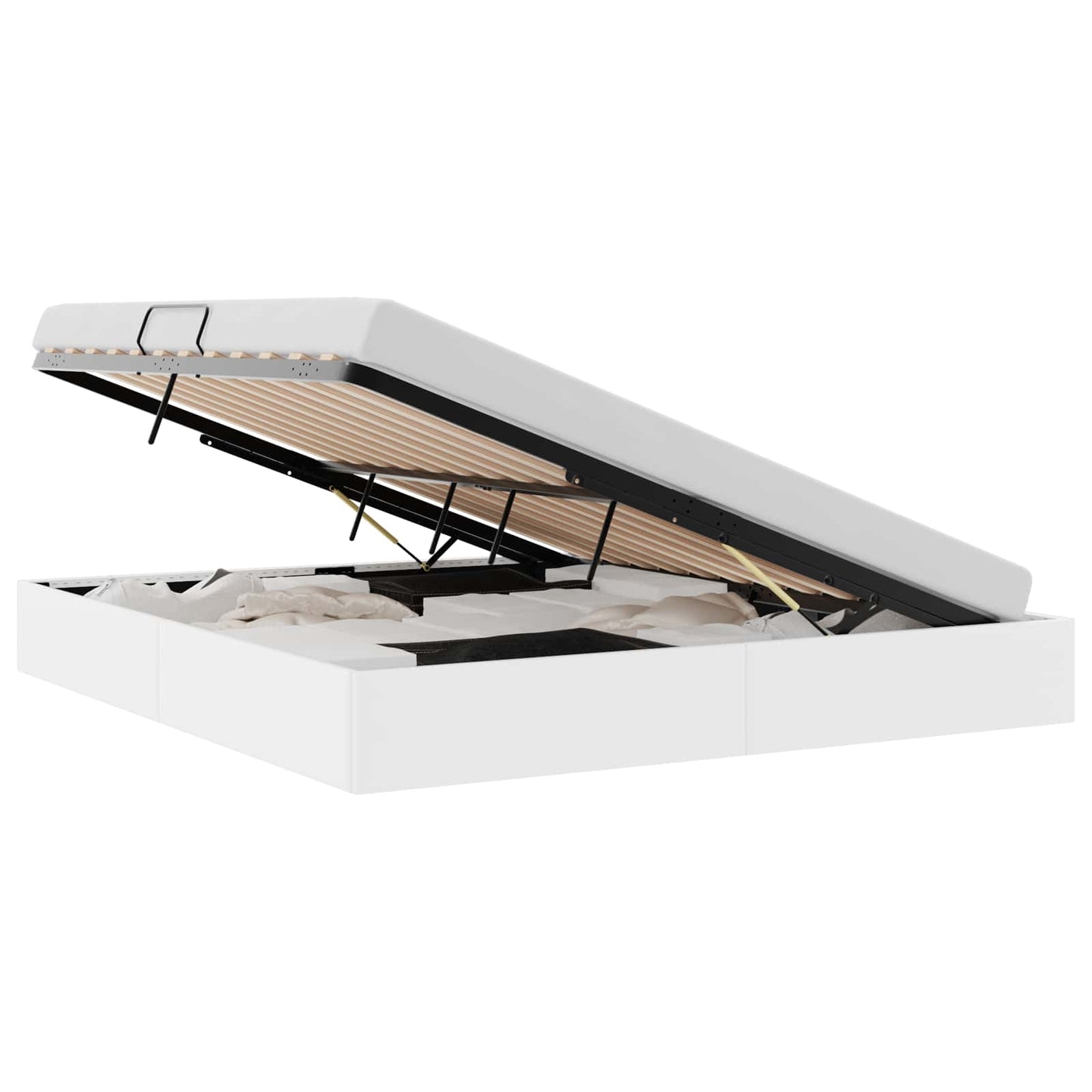 Opbevaringsseng med opbevaring Ren Hvid 193 x 203 cm Kunstlæder