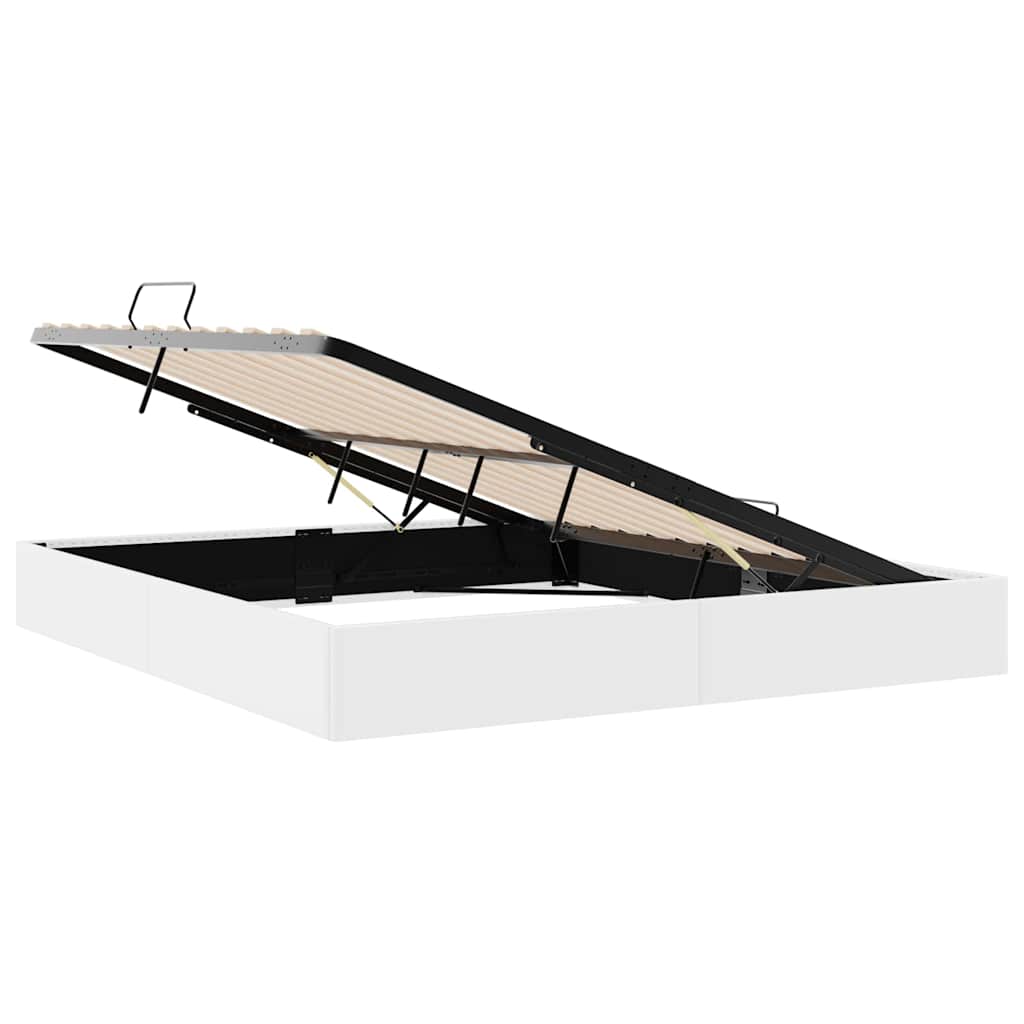 Opbevaringsseng med opbevaring Ren Hvid 193 x 203 cm Kunstlæder