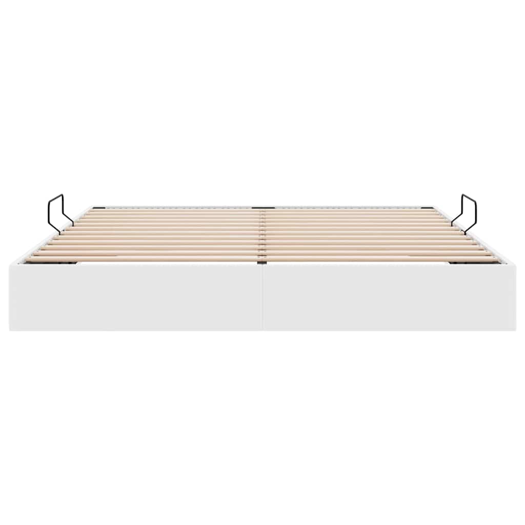Opbevaringsseng med opbevaring Ren Hvid 193 x 203 cm Kunstlæder