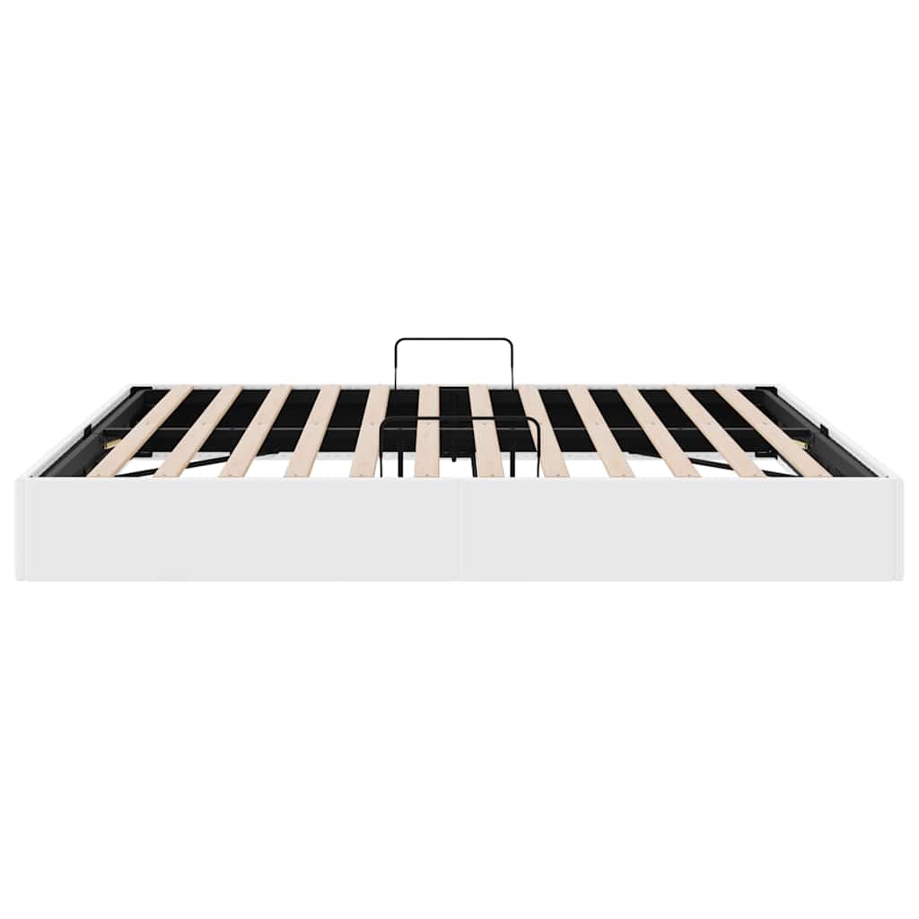 Opbevaringsseng med opbevaring Ren Hvid 193 x 203 cm Kunstlæder