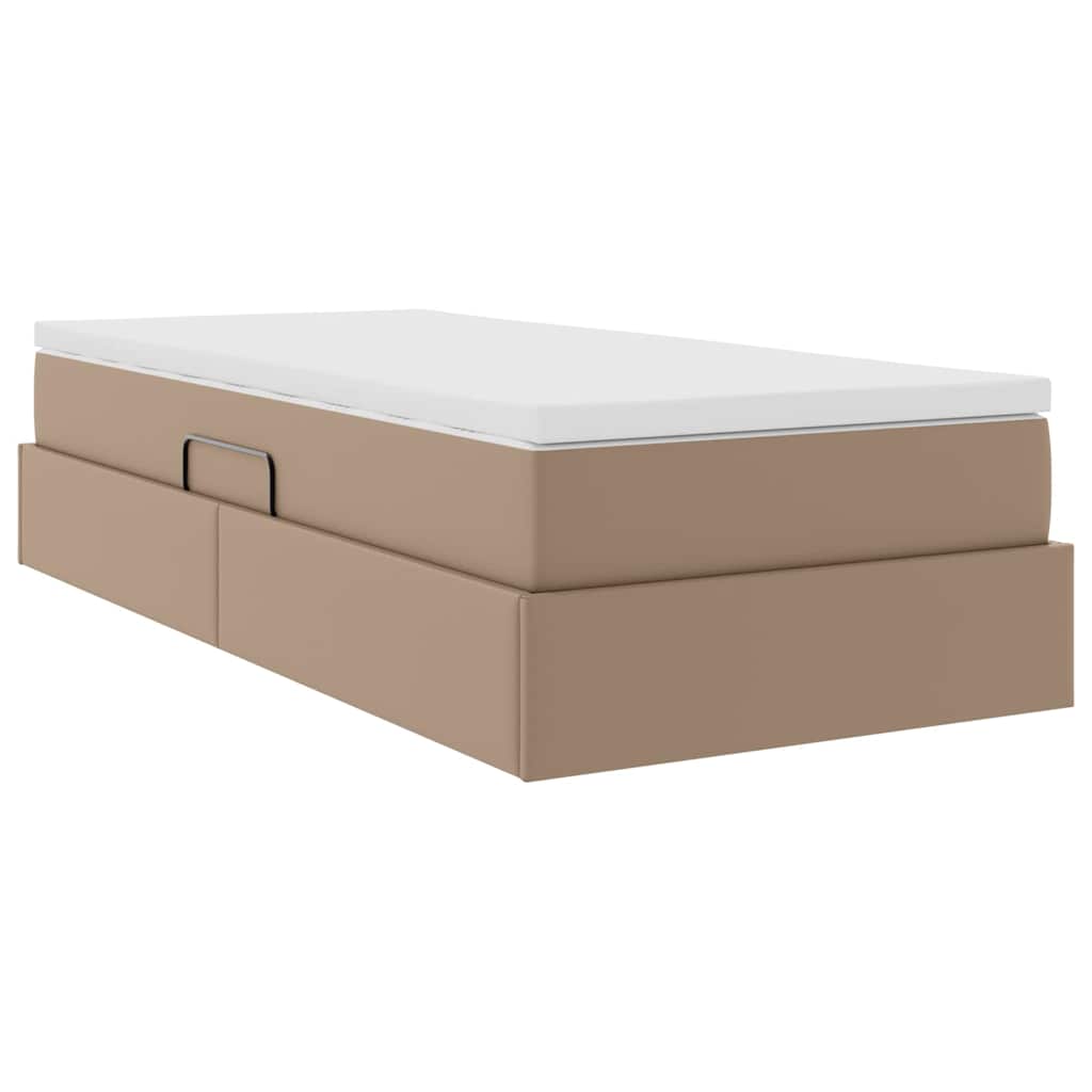 Seng med opbevaring og madras Cappuccino 100 x 200 cm