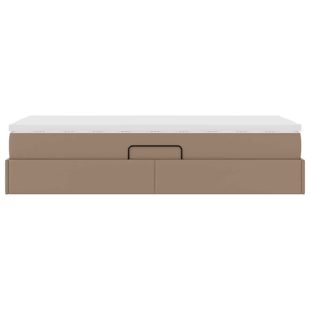 Seng med opbevaring og madras Cappuccino 100 x 200 cm