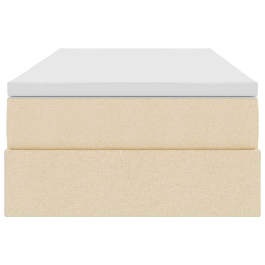 Seng med opbevaring og madras Creme 90 x 190 cm Polyester