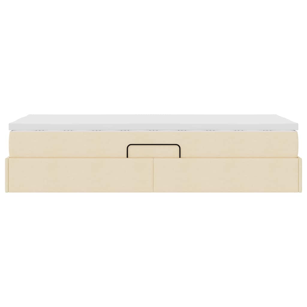 Seng med opbevaring og madras Creme 90 x 190 cm Polyester