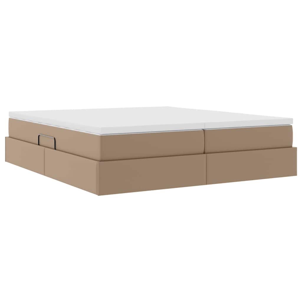 Seng med opbevaring og madras Cappuccino 200 x 200 cm