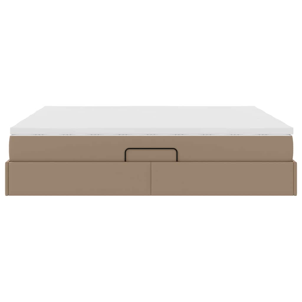 Seng med opbevaring og madras Cappuccino 200 x 200 cm