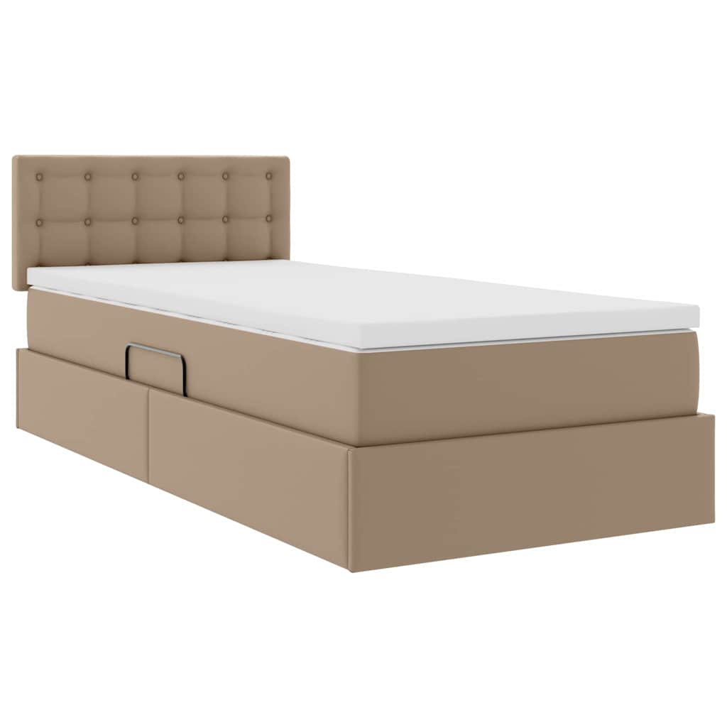 Seng med opbevaring og madras Cappuccino 100 x 200 cm