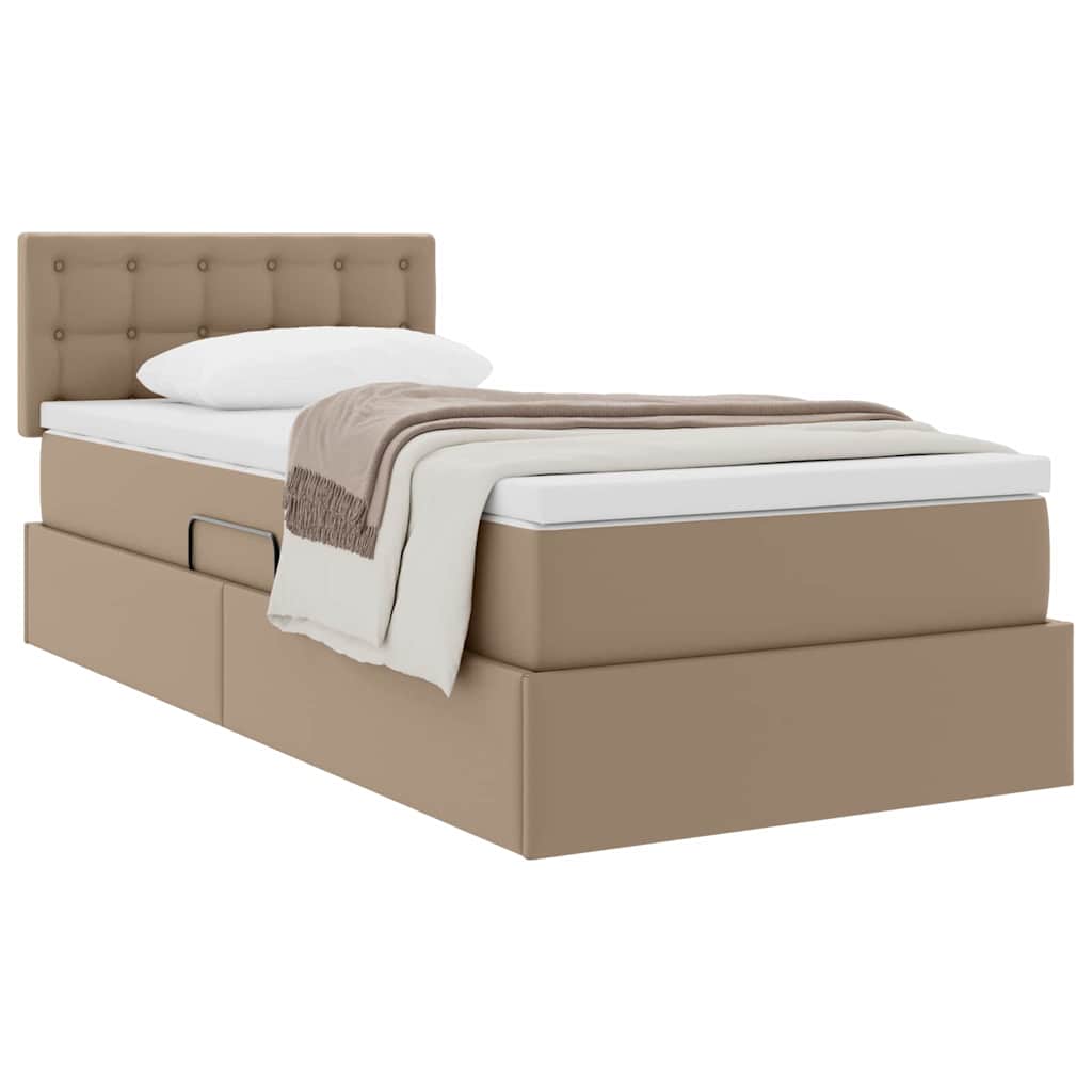 Seng med opbevaring og madras Cappuccino 100 x 200 cm