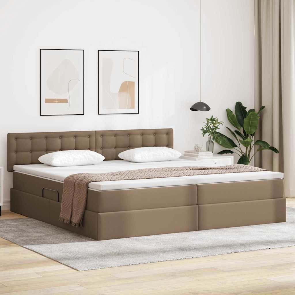 Seng med opbevaring og madras Cappuccino 200 x 200 cm
