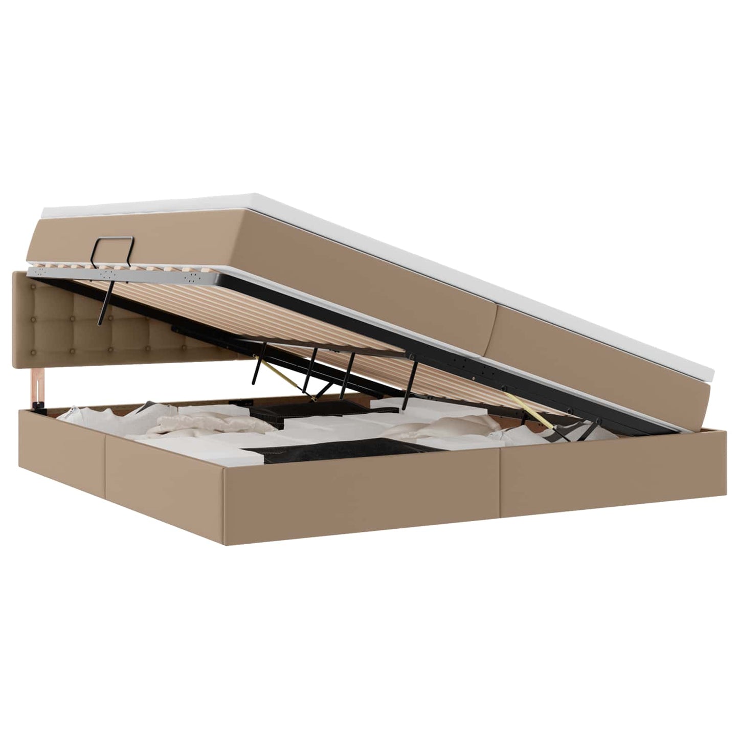 Seng med opbevaring og madras Cappuccino 200 x 200 cm