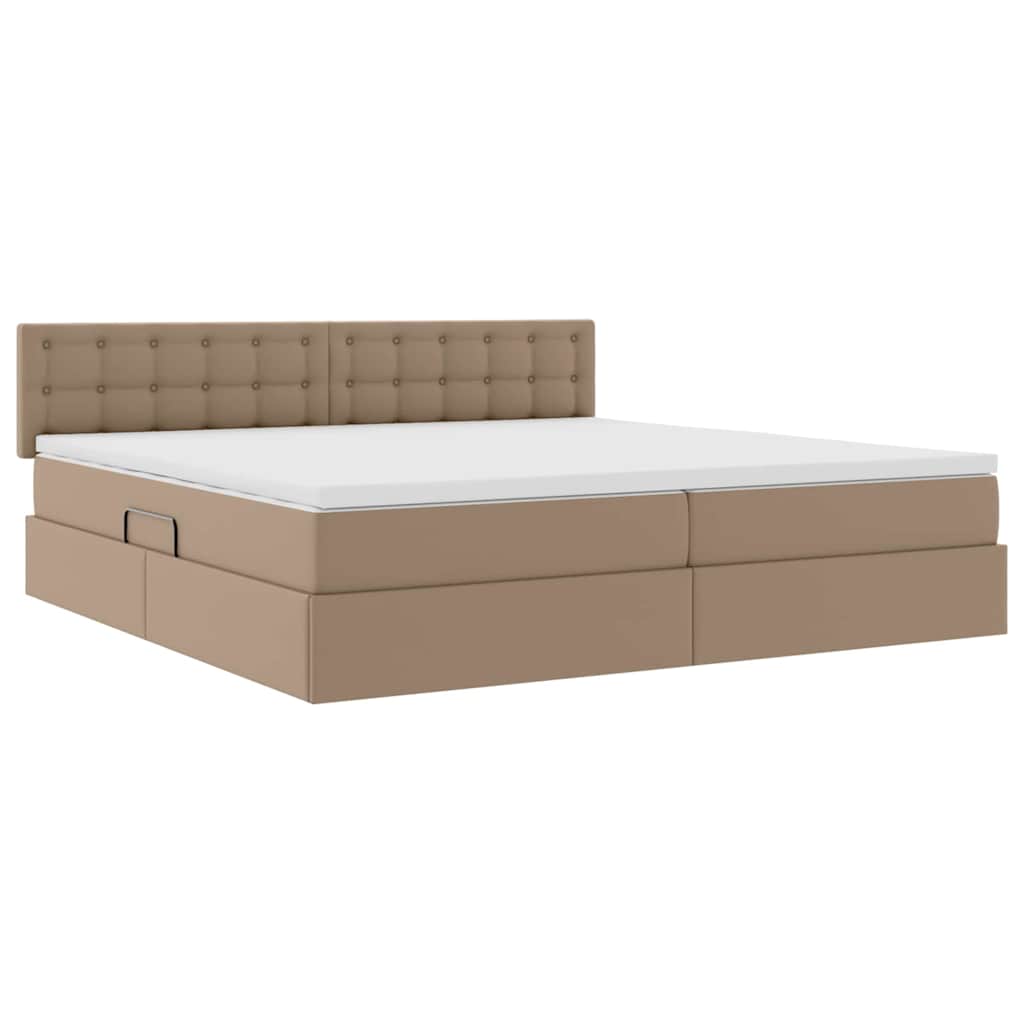 Seng med opbevaring og madras Cappuccino 200 x 200 cm