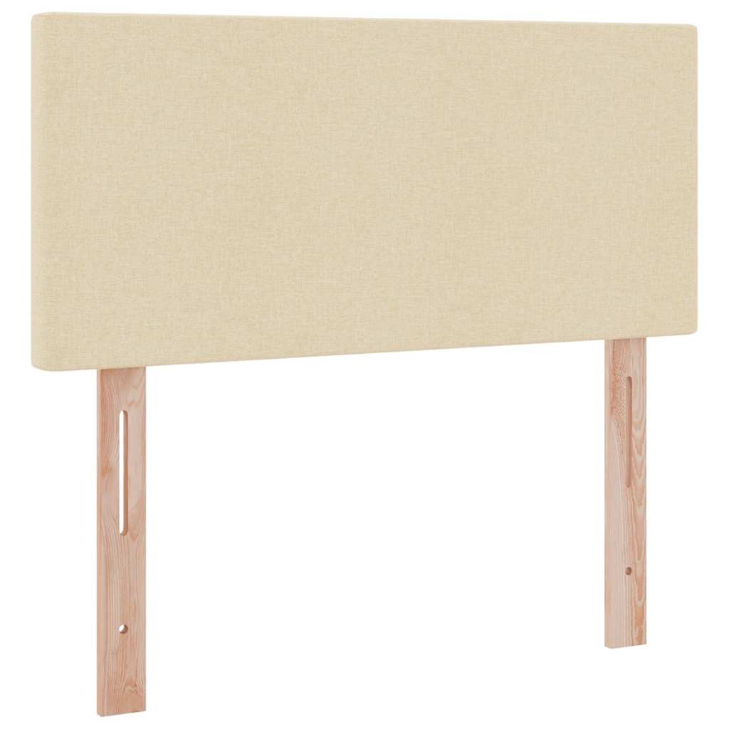 Seng med opbevaring og madras Creme 90 x 190 cm Fløjl