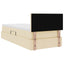 Seng med opbevaring og madras Creme 90 x 190 cm Fløjl