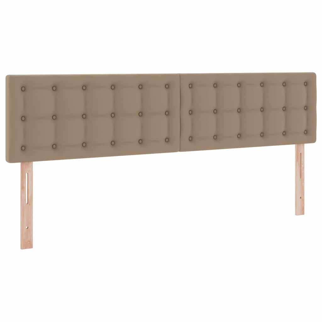 Seng med opbevaring og LED Cappuccino 200 x 200 cm Faux læder