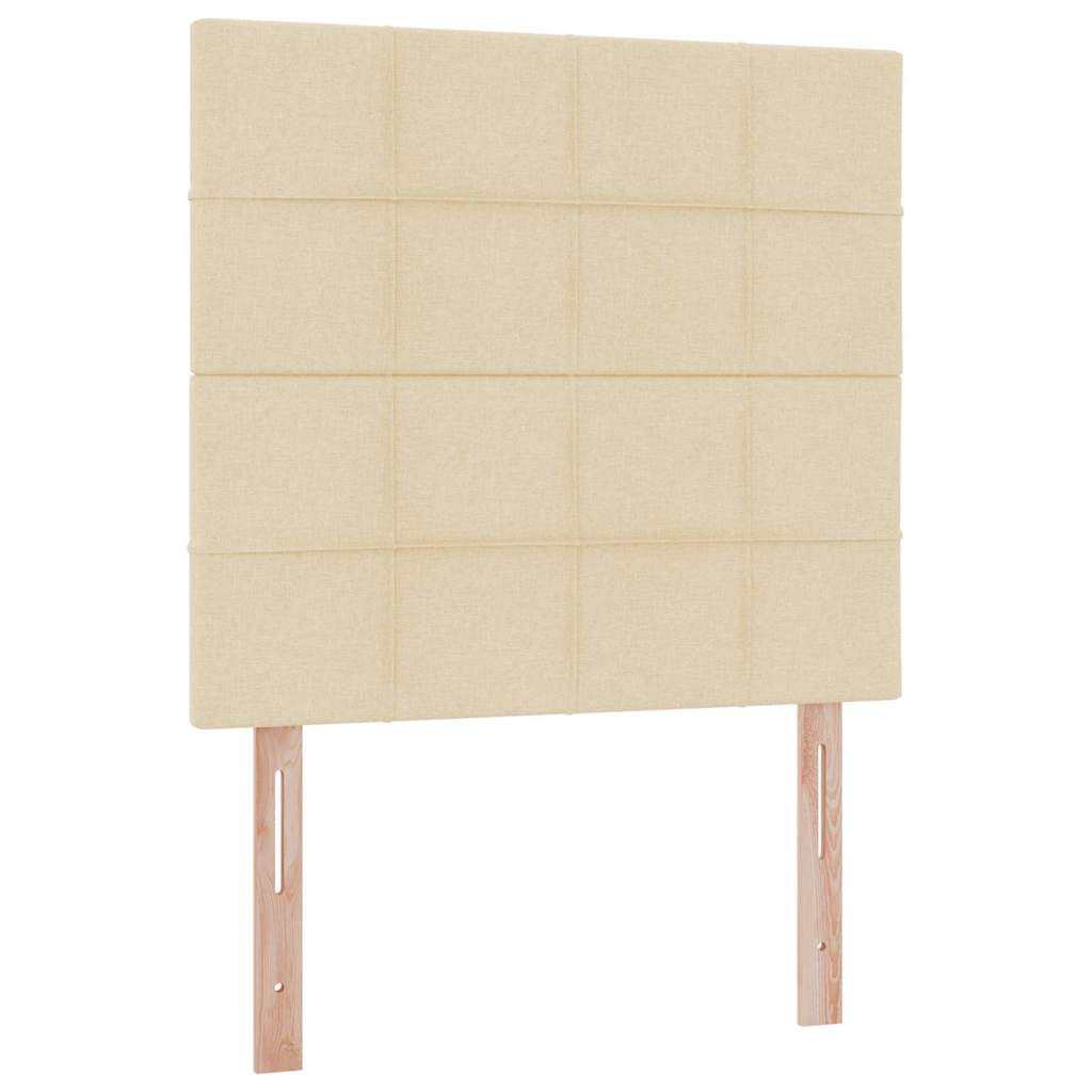 Seng med opbevaring og madras Creme 90 x 190 cm Stof