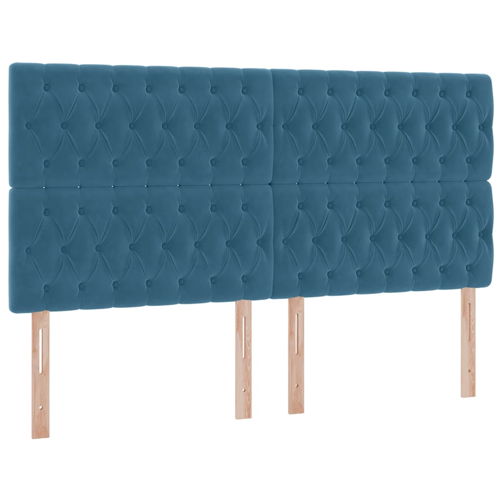 Opbevaringsseng med hovedgærde Mørk blå 180 x 200 cm Fløjl