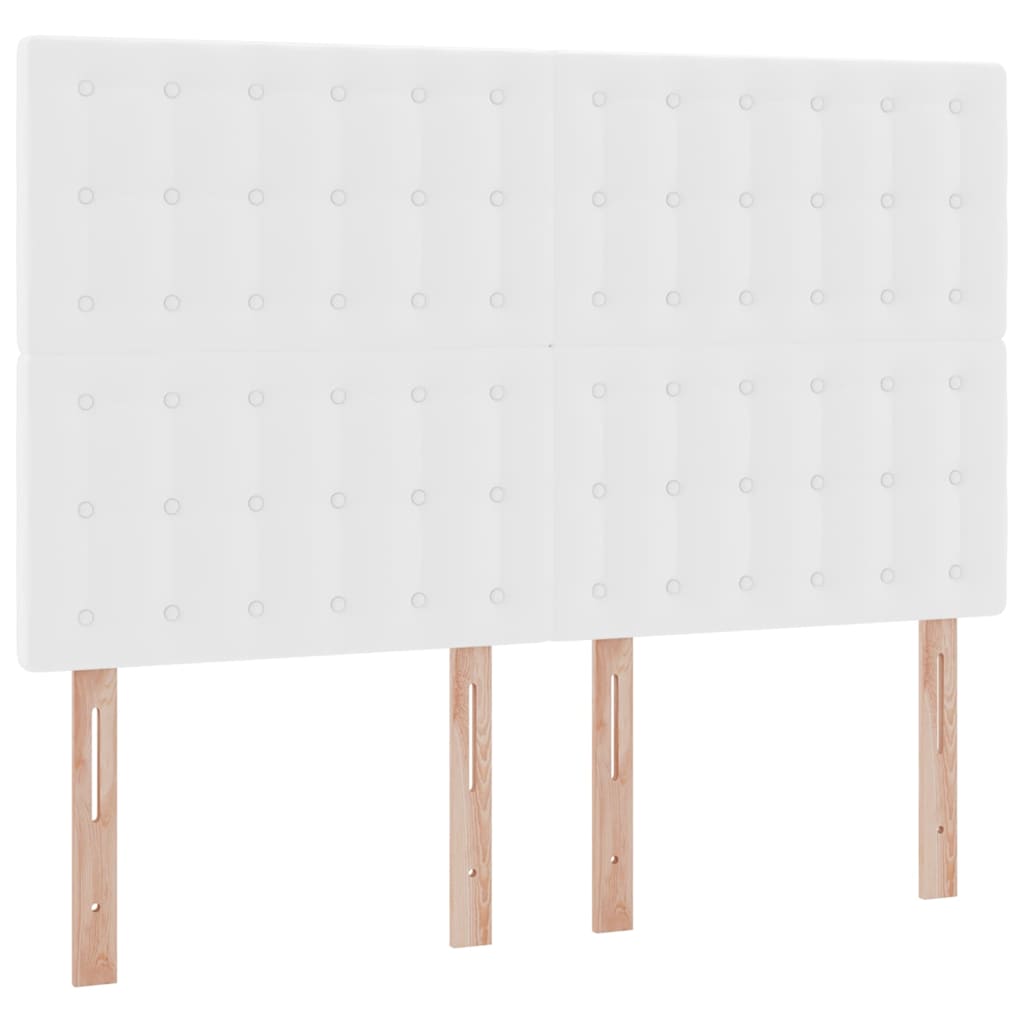 Seng med opbevaring og LED Ren Hvid 140 x 190 cm Faux læder