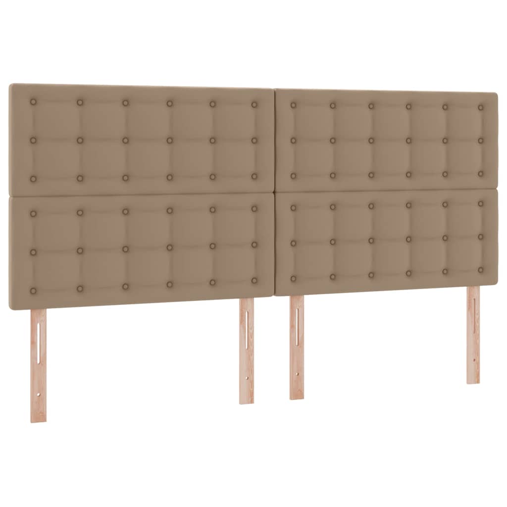 Seng med opbevaring og LED Cappuccino 200 x 200 cm Faux læder