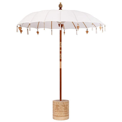 Balinesisk parasol med base 250 190 x 190 x 250 cm