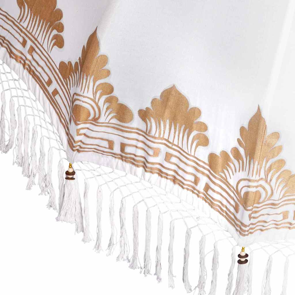 Balinesisk parasol med base Cremefarvet 185 x 185 x 260 cm