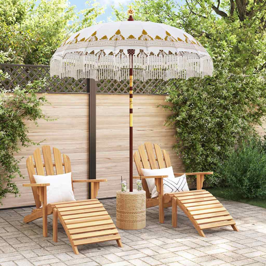 Balinesisk parasol med base Cremefarvet 185 x 185 x 260 cm