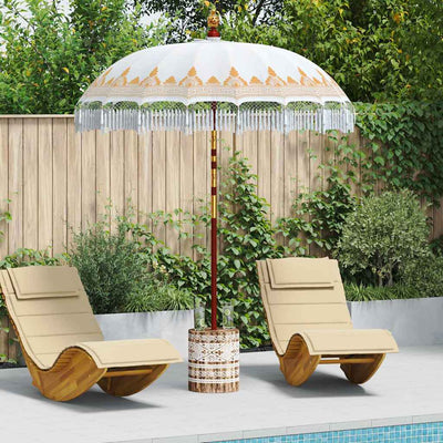 Balinesisk parasol med base Cremefarvet 185 x 185 x 260 cm