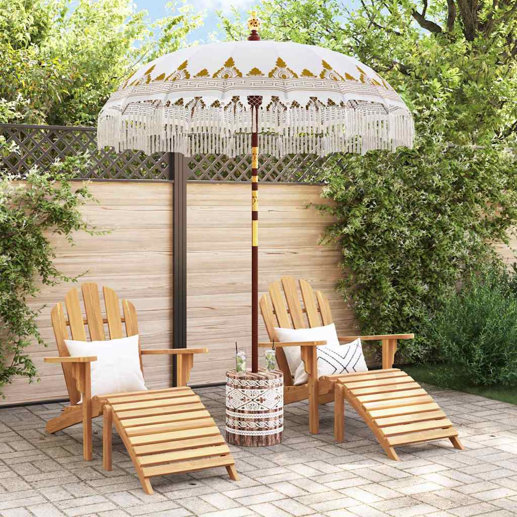 Balinesisk parasol med base Cremefarvet 185 x 185 x 260 cm