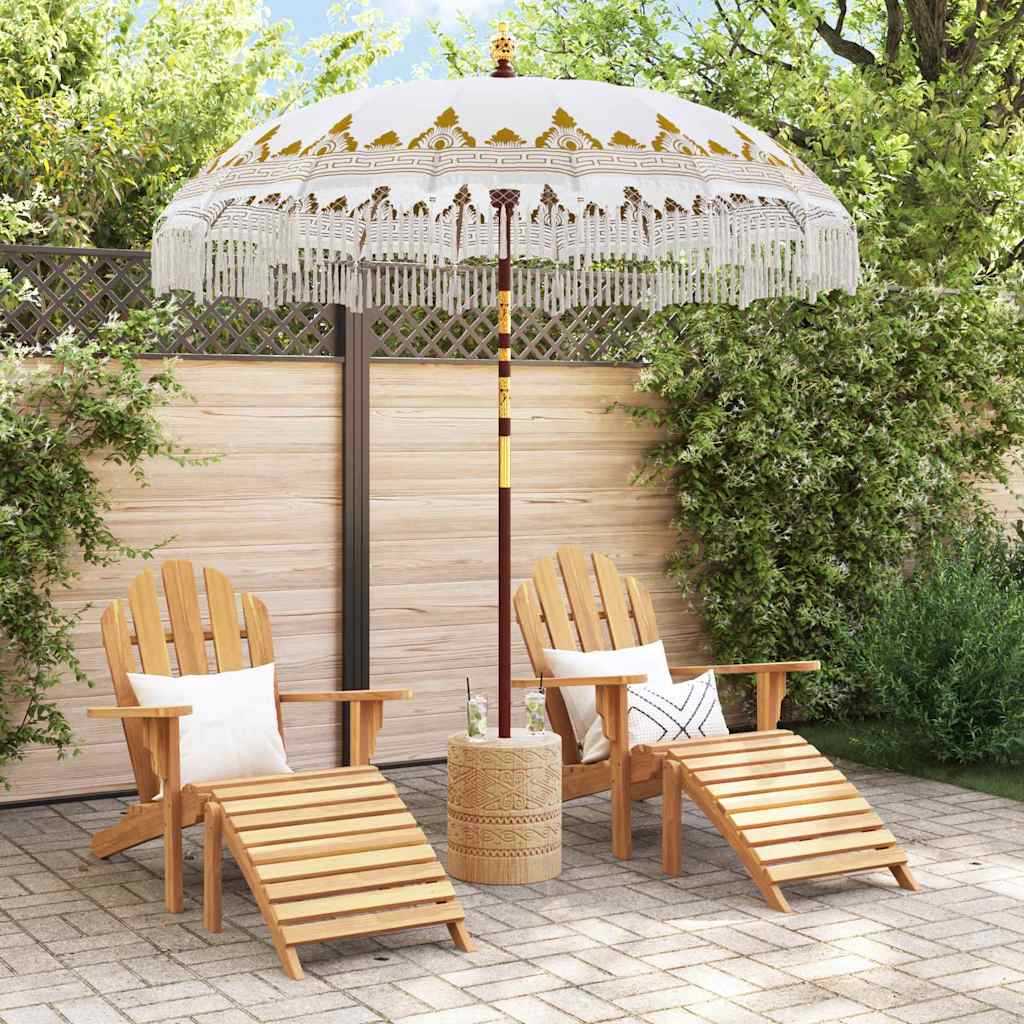 Balinesisk parasol med base Cremefarvet 215 x 215 x 260 cm