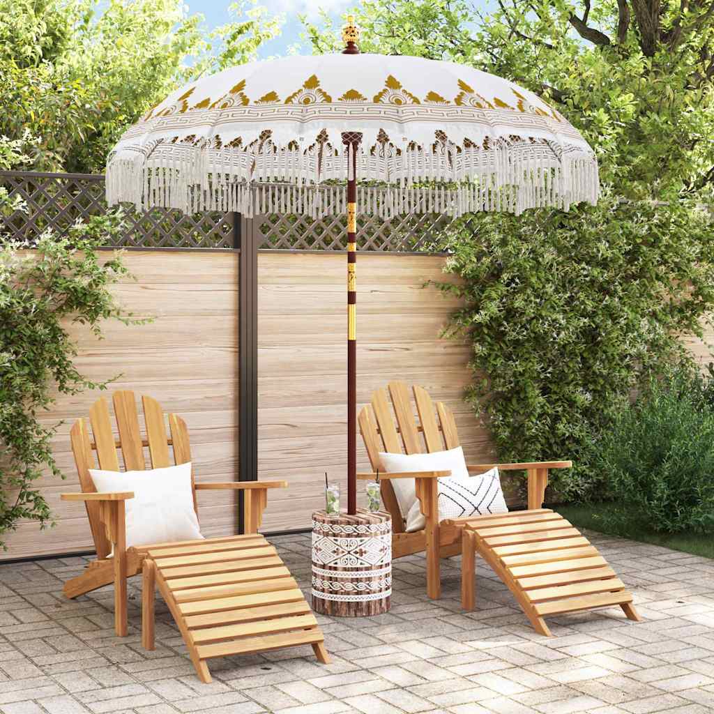 Balinesisk parasol med base Cremefarvet 215 x 215 x 260 cm