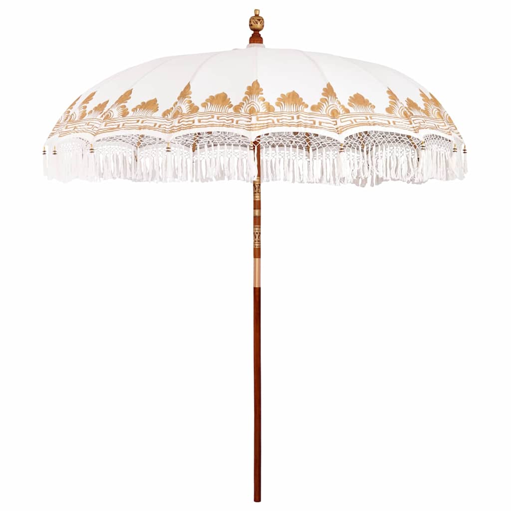Balinesisk parasol med base Cremefarvet 215 x 215 x 260 cm