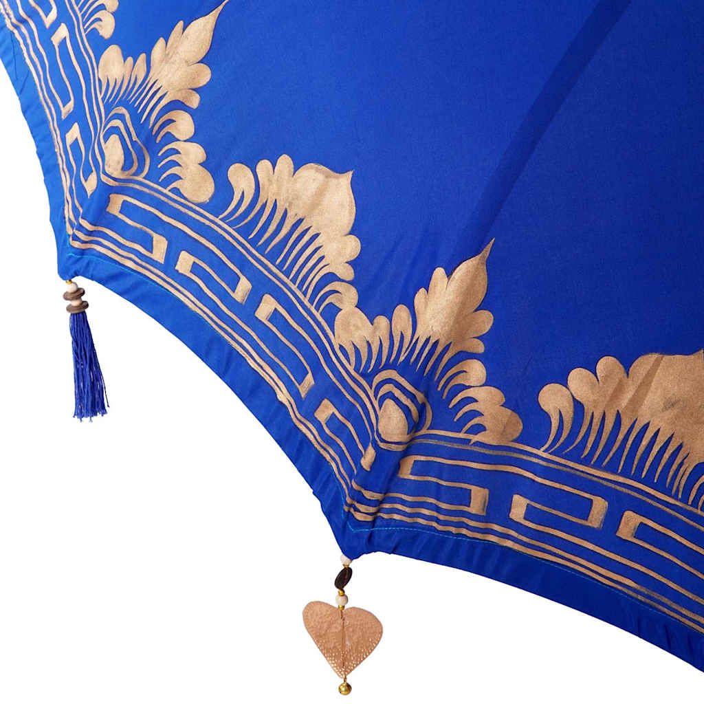 Balinesisk parasol med base Blå 215 x 215 x 260 cm