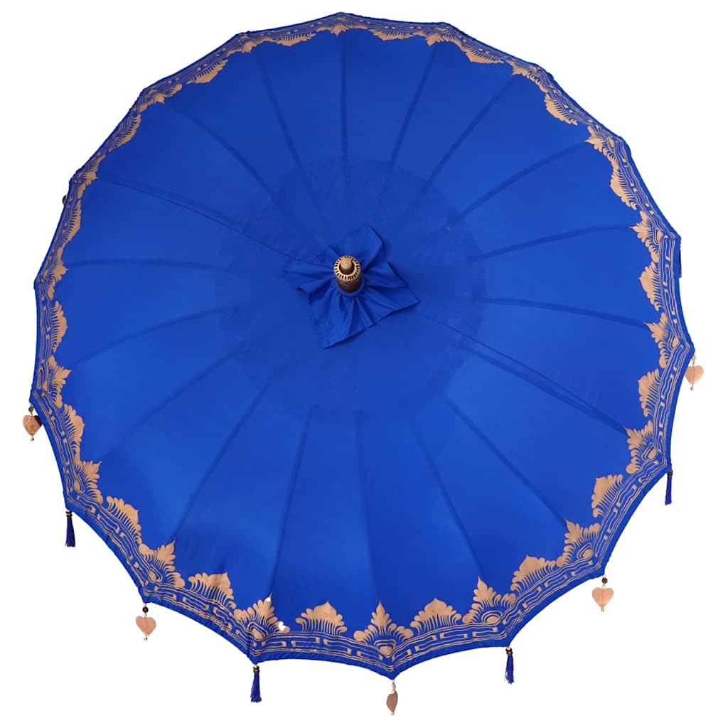 Balinesisk parasol med base Blå 215 x 215 x 260 cm